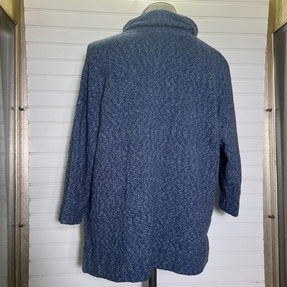 Pure Jill Womens Petite Small Blue Knit Cowl Neck Tunic Top with Drawstring - Picture 3 of 9